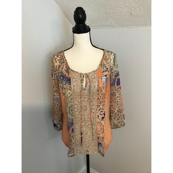 Anthropologie Meadow Rue Women's Roselle Peasant Top - Size Extra Small - Picture 1 of 11